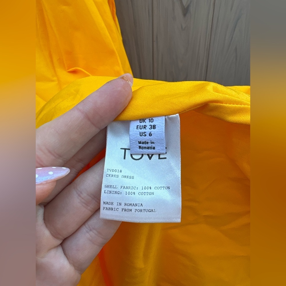 Tove Ceres Cotton Midi Dress Golden Yellow New with Tags! - Picture 14 of 15